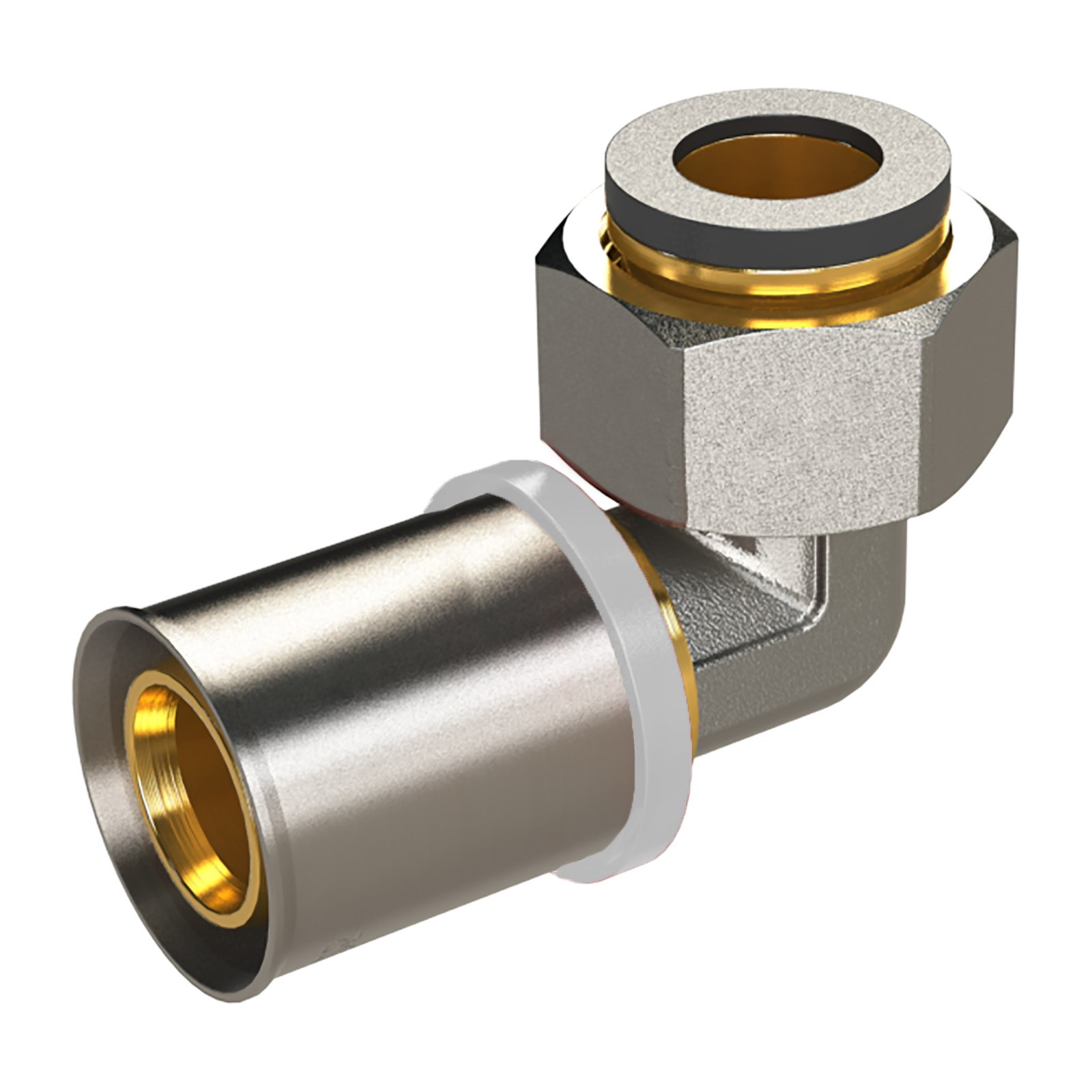 647094Q Codo Hembra Tuerca Móvil Multicapa Prensar Tipo U Blanco