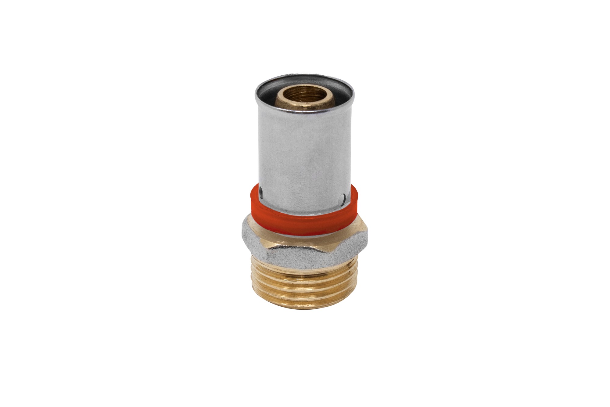 647272 Racor Recto Macho Multicapa Prensar Perfil U Rojo
