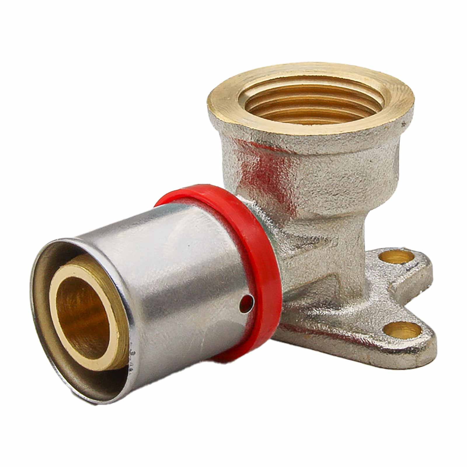 647500 Racor Codo Mural Multicapa Prensar Perfil U Rojo