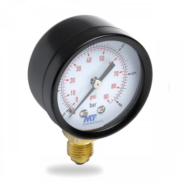 8500 Manómetro Esfera Seca DN50 Conexión Inferior Latón 1/4”