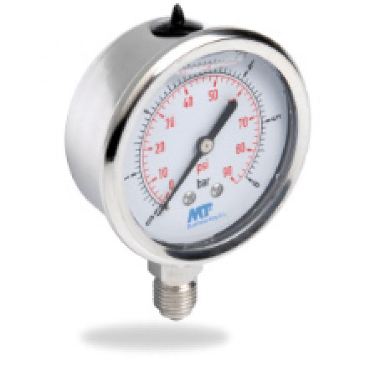 8800 Manómetro Acero Inoxidable Glicerina DN100 Conexión Inferior Inoxidable 1/2”