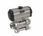 52091020 Válvula Esfera Tres Piezas Butt Weld Paso Total Con Pletina ISO Con Actuador Doble Efecto