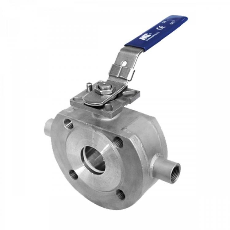 91032 Válvula Esfera Tipo Wafer PN16 Paso Total Con Plataforma de Montaje ISO 5211 y Con Cámara Calefactable