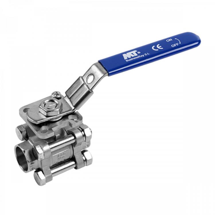 91120 Válvula Esfera Tres Piezas Socket Weld Paso Total Con Plataforma de Montaje ISO 5211