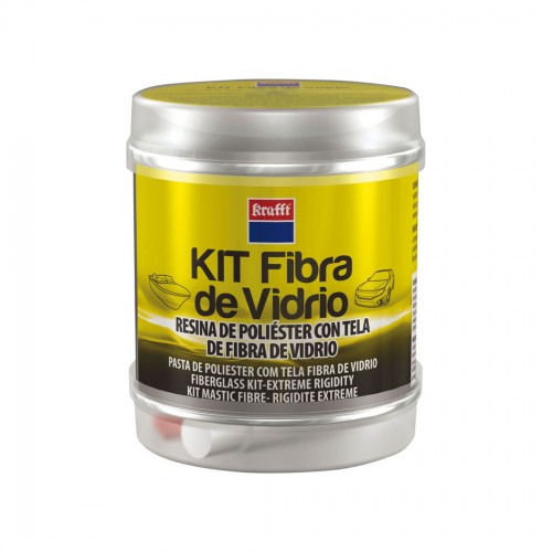 Kit Fibra de Vidrio 250 g Transparente. Metal