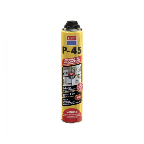 Espuma Poliuretano P-45 750 ml Amarillo. Metal