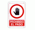 PLACA SEÑAL DE PLÁSTICO 210x300mm PROHIBIDO EL PASO