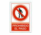 PLACA SEÑAL DE PLÁSTICO 210x300mm PROHIBIDO PASO