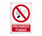 PLACA SEÑAL DE PLÁSTICO 210x300mm PROHIBIDO FUMAR