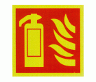 PLACA SEÑAL DE PLÁSTICO 210x210mm EMERGENCIA EXTINTOR