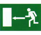 PLACA SEÑAL DE PLÁSTICO 210x300mm EMERGENCIA SALIDA IZQUIERDA HORIZONTAL