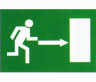 PLACA SEÑAL DE PLÁSTICO 210x300mm EMERGENCIA SALIDA DERECHA HORIZONTAL