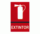 PLACA SEÑAL DE PLÁSTICO 210x300mm EQUIPO CONTRA INCENDIOS EXTINTOR