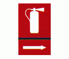 PLACA SEÑAL DE PLÁSTICO 210x300mm EQUIPO CONTRA INCENDIOS EXTINTOR DERECHA