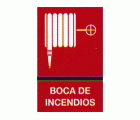 PLACA SEÑAL DE PLÁSTICO 210x300mm EQUIPO CONTRA INCENDIOS BOCA INCENDIOS