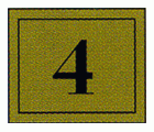 PLACA SEÑALIZACION NUMERO LATONADA 10x10cm 4