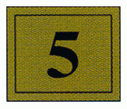 PLACA SEÑALIZACION NUMERO LATONADA 10x10cm 5