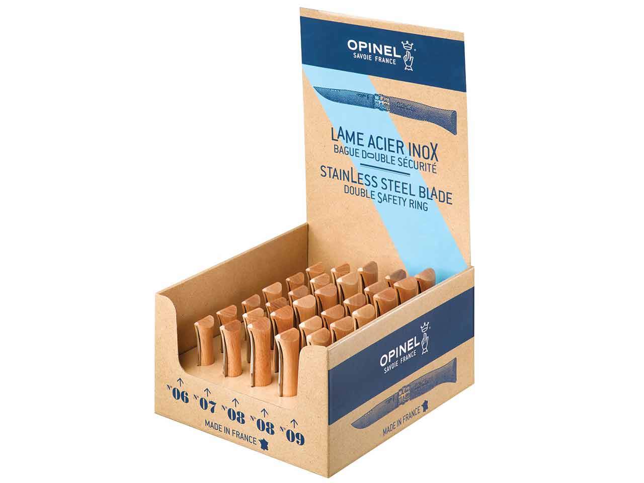 EXPOSITOR NAVAJA OPINEL ACERO INOXIDABLE 30uds