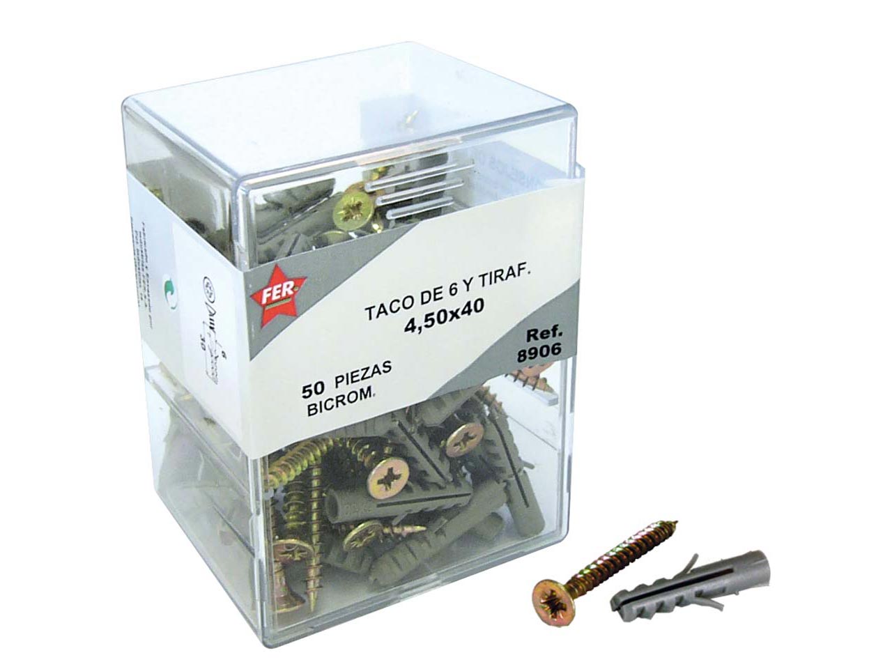 CAJA PROFESIONAL TACO POLIPROPILENO + TIRAFONDO ACERO BICROMATADO