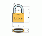 CANDADO LATON LINCE ARCO CORTO 300 15mm