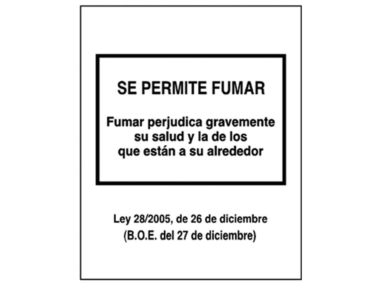 PLACA ADHESIVA PVC PICTOGRAMA SE PERMITE FUMAR