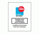 PLACA ADHESIVA PVC PICTOGRAMA PROHIBIDO FUMAR EXCEPTO ZONA HABILITADA 150x210mm