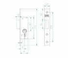 CERRADURA MCM EMBUTIR SEGURIDAD METAL 1649 18mm INOXIDABLE