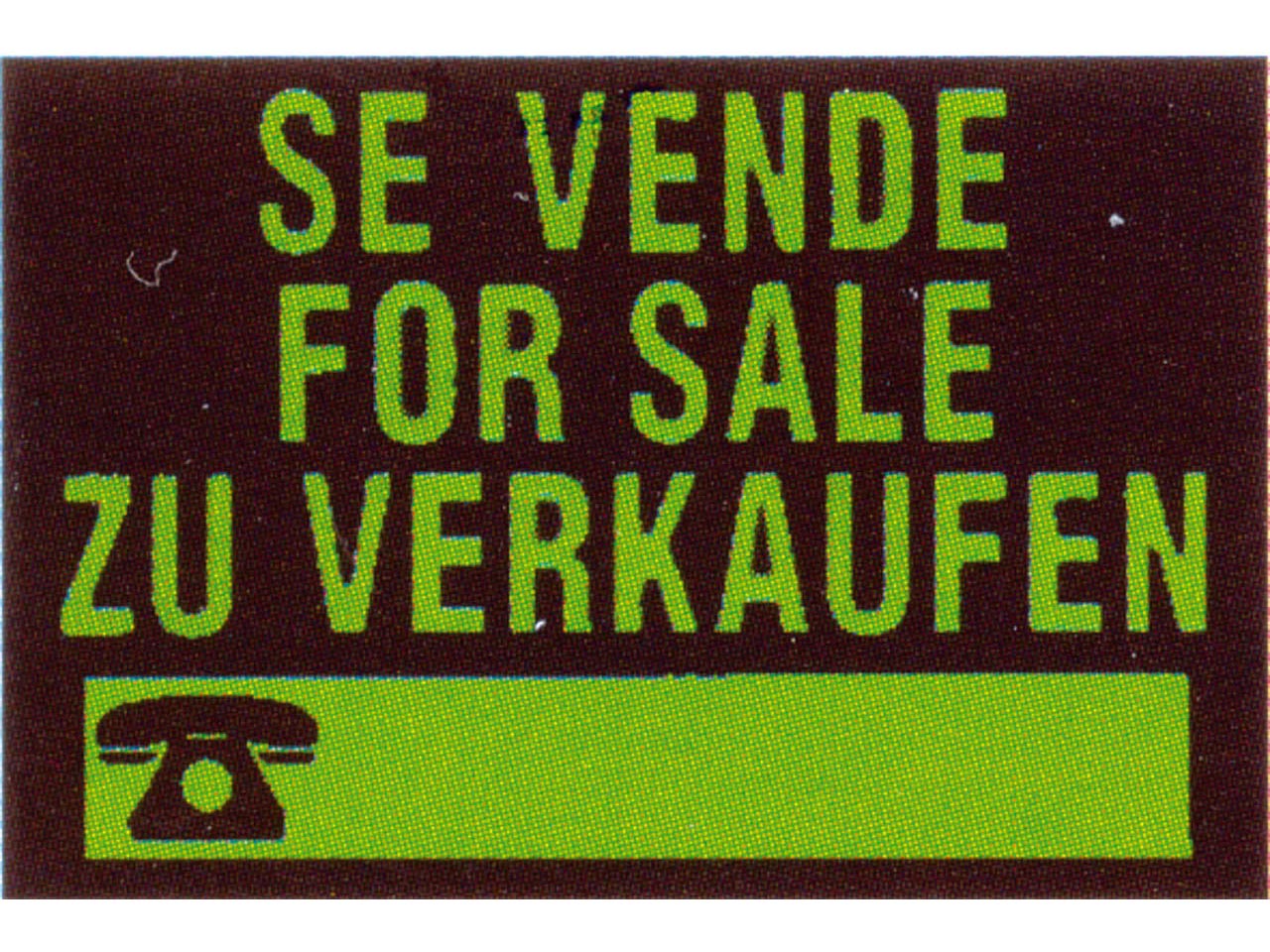 CARTEL PLASTICO SE VENDE 3 IDIOMAS
