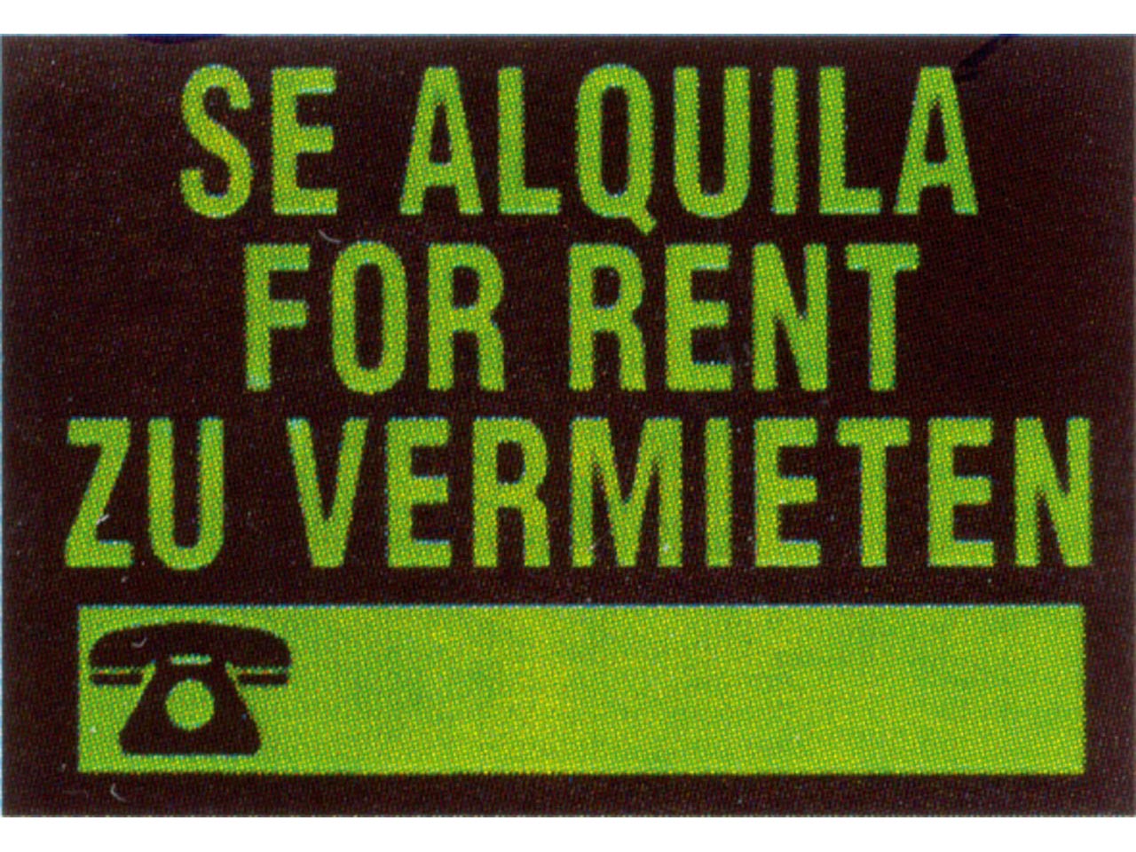CARTEL PLASTICO SE ALQUILA 3 IDIOMAS