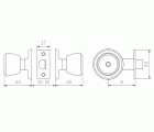 CERRADURA EMBUTIR MCM CON POMO Y POMO 510 60mm LATON MATE