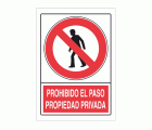 PLACA SEÑAL DE PLÁSTICO 210x300mm PROPIEDAD PRIVADA