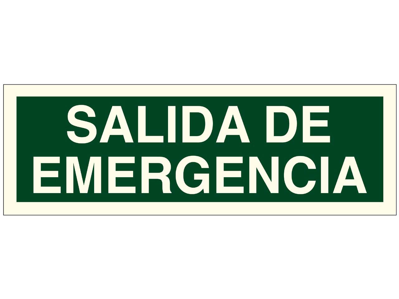 PLACA SEÑAL DE PLÁSTICO EMERGENCIA -SALIDA DE EMERGENCIA-
