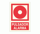 PLACA SEÑAL DE PLÁSTICO 210x300mm EQUIPO CONTRA INCENDIOS PULSADOR ALARMA