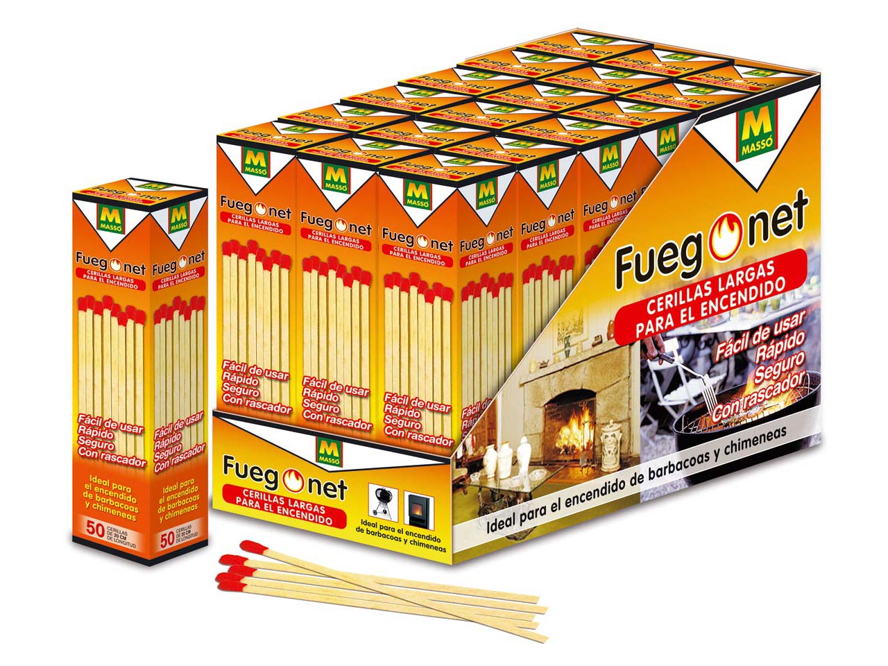 CERILLAS 20cm FUEGO NET 50uds