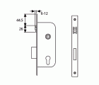CERRADURA EMBUTIR MADERA TESA 2036 RECTO 40mm LATONADO