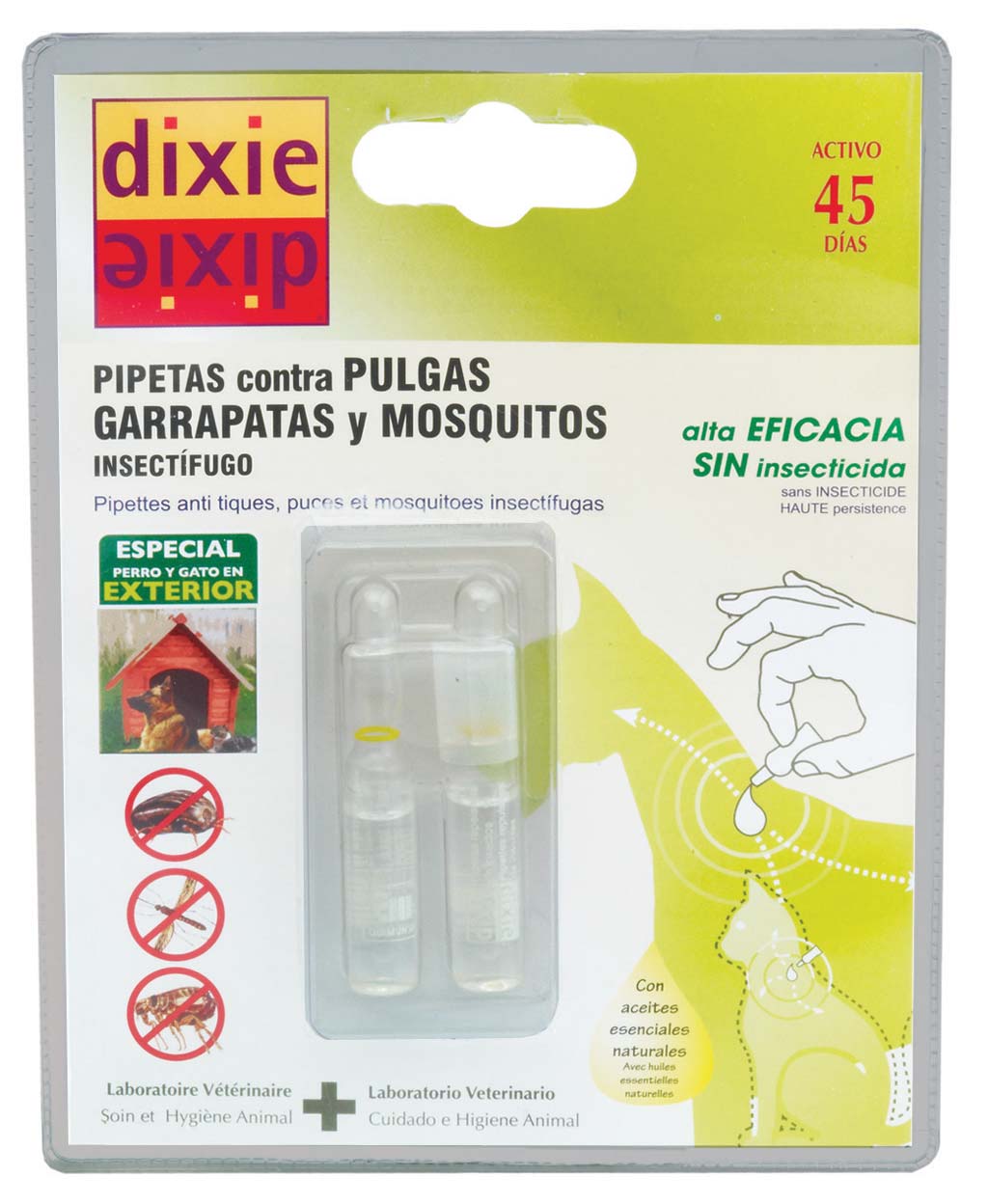 PIPETAS REPELENTES DE PARASITOS DIXIE PARA PERRO 4x2ml