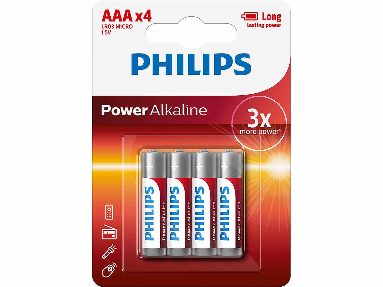 PILA ALCALINA PHILIPS LR03 (4 unds)
