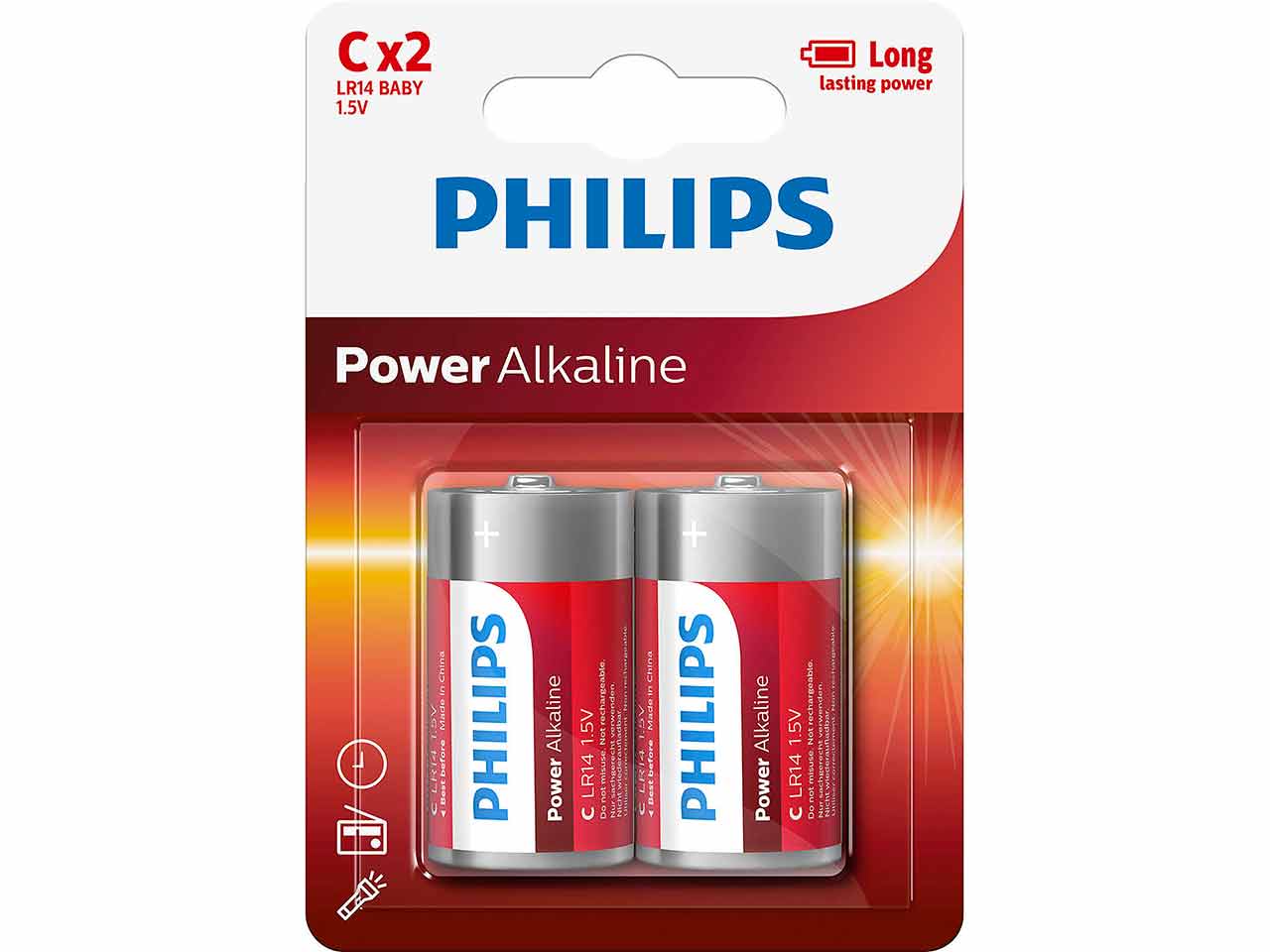 PILA ALCALINA PHILIPS LR14 (2 unds)