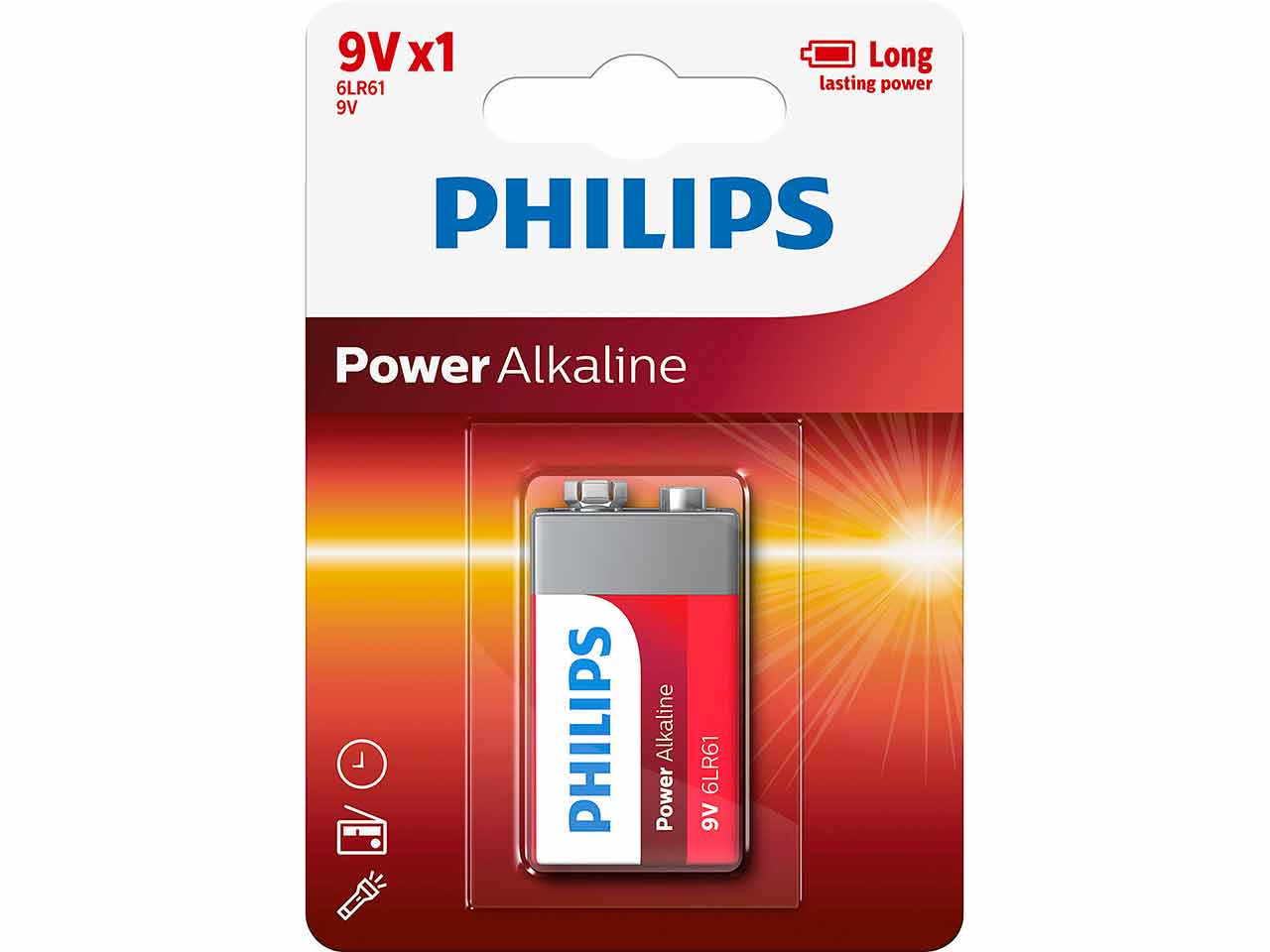 PILA ALCALINA PHILIPS 6LR61 (1 unds)