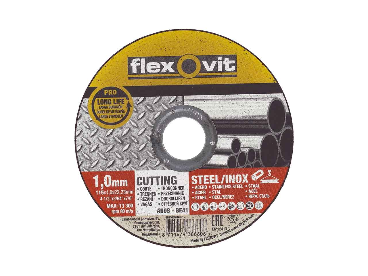 DISCO ABRASIVO CORTE ACERO INOXIDABLE FLEXOVIT