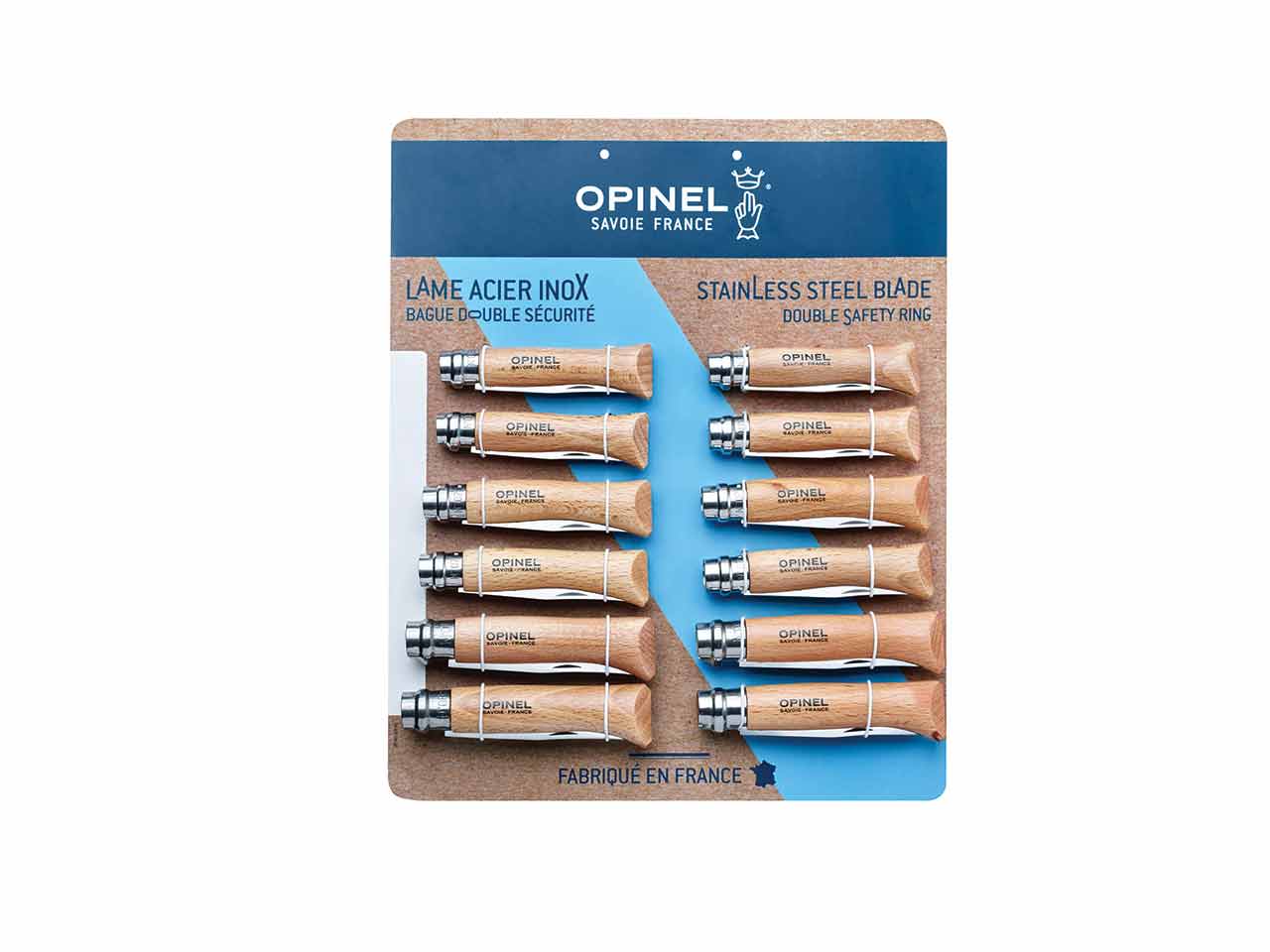 TABLA 12 NAVAJAS OPINEL ACERO INOXIDABLE