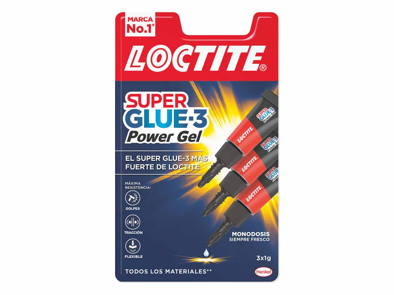 PEGAMENTO INSTANTAEO LOCTITE SUPER GLUE MONODOSIS POWER-GEL MINI TRIO 3x1gr