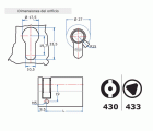 CILINDRO LATON AGA 430 40x10L DOBLE PALA