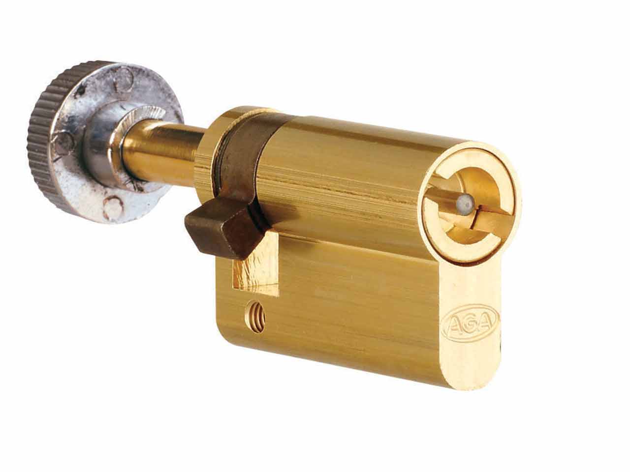 CILINDRO LATON AGA 450 40x10L DOBLE PALA CON POMO