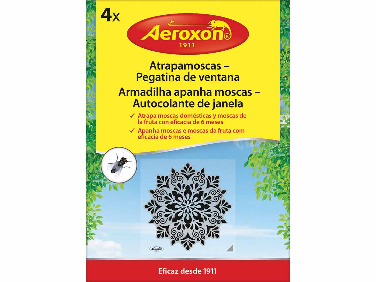 ATRAPAMOSCAS PEGATINA VENTANA AEROXON (4 unid)
