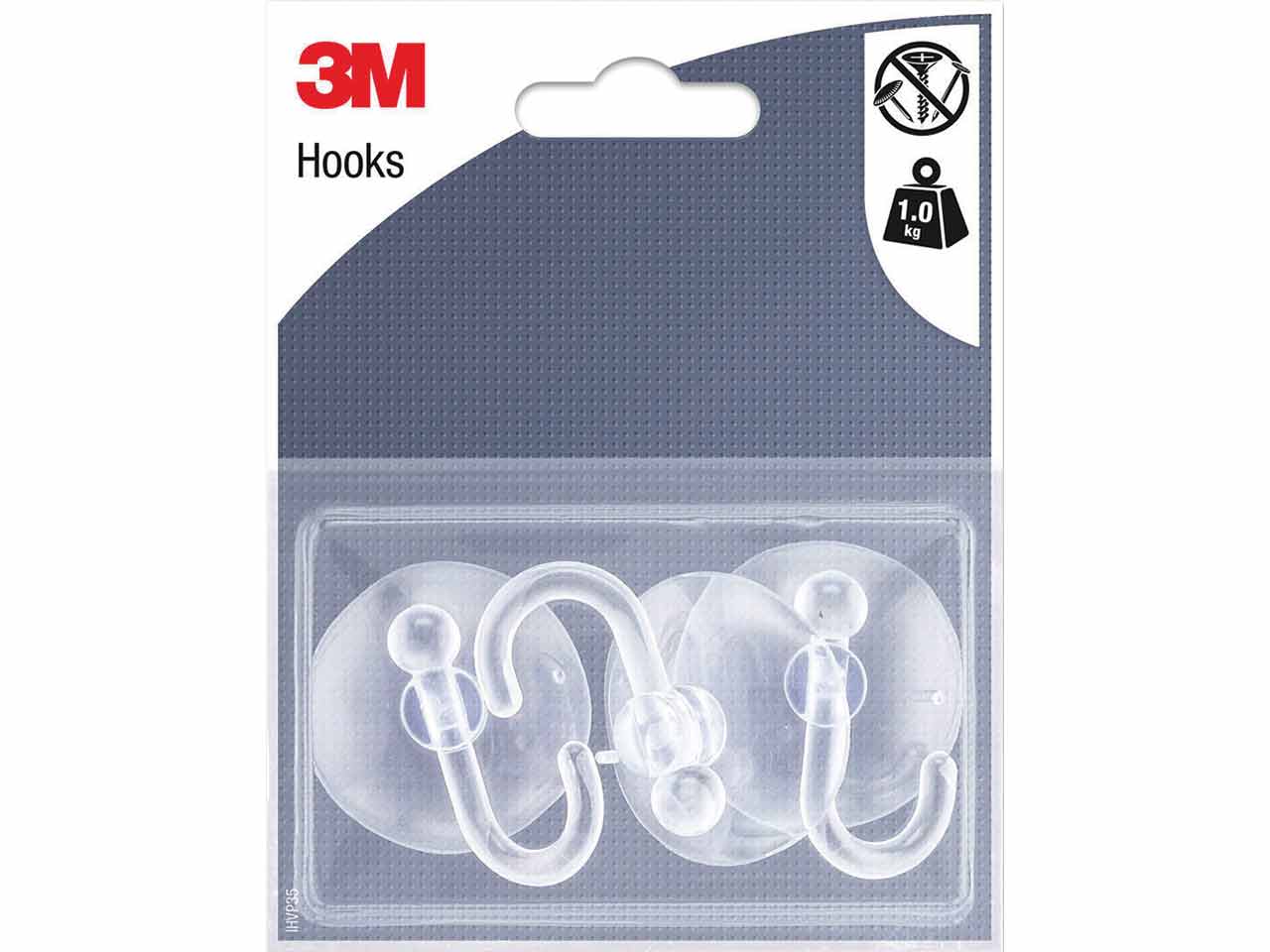 GANCHO 3M VENTOSA TRANSPARENTE 3 UNIDADES