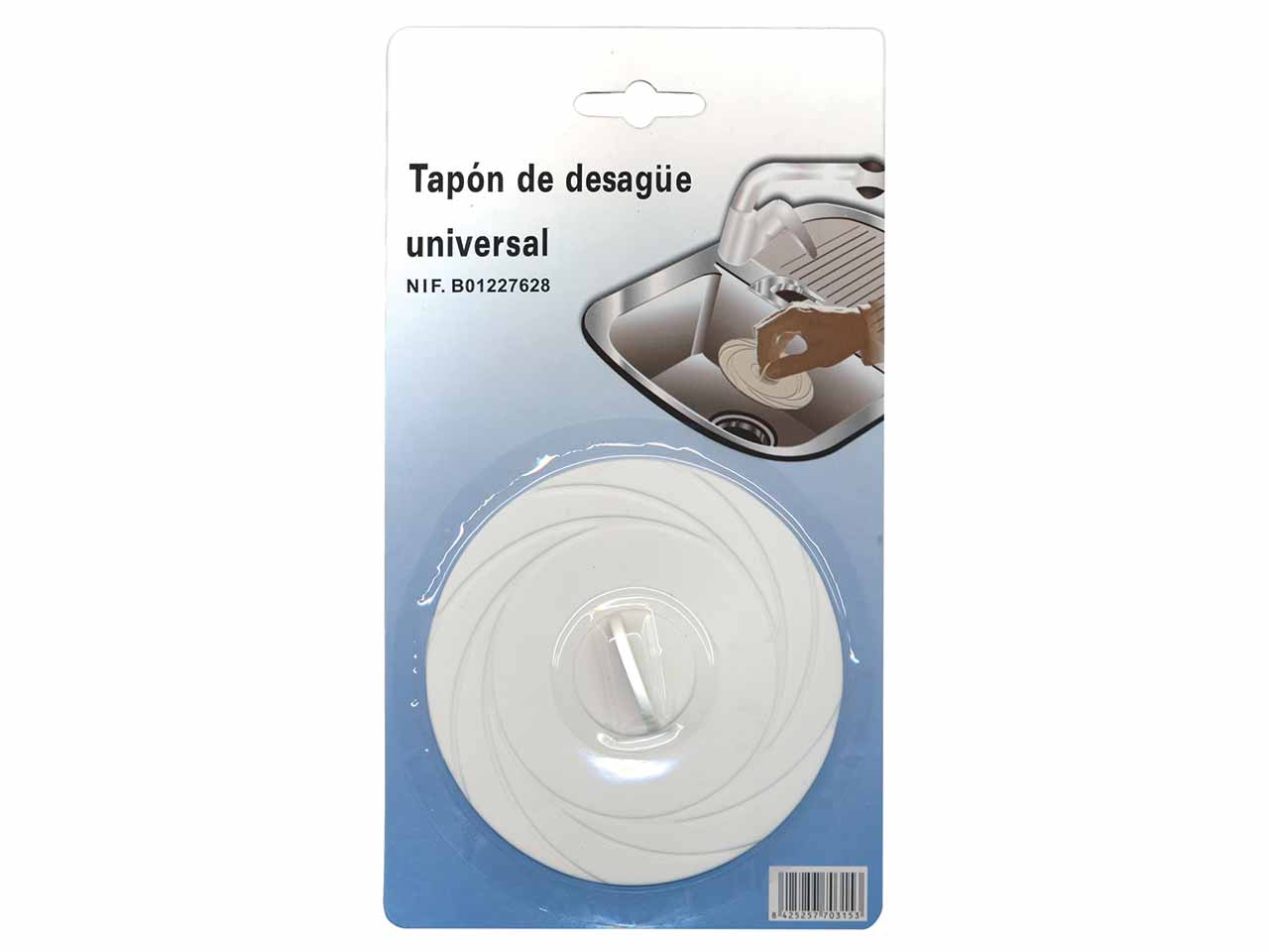 TAPON UNIVERSAL FREGADERO DESAGÜE SILICONA BLANCO