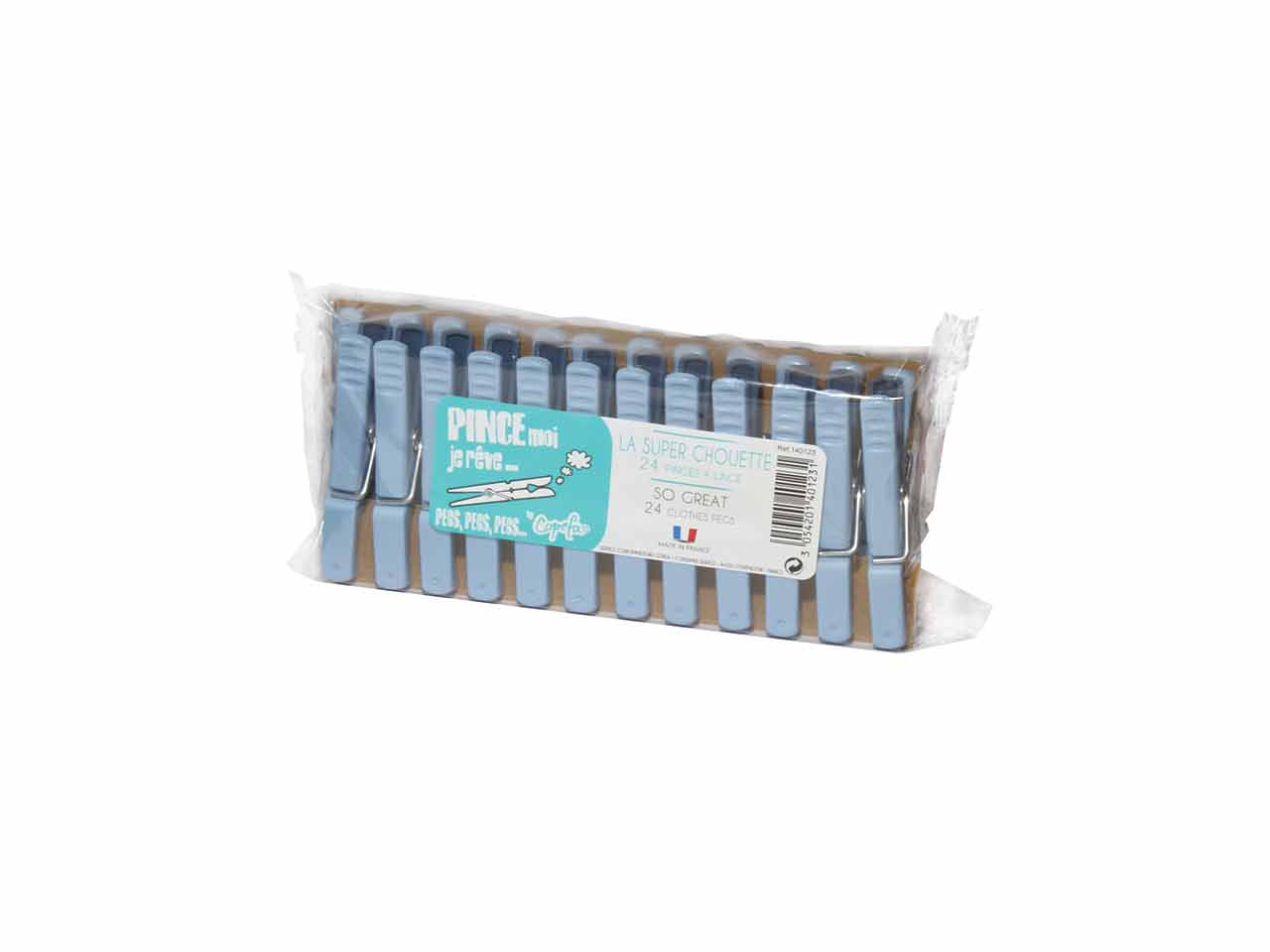 PINZA ROPA PLASTICO MEDIANA 24 UNIDADES