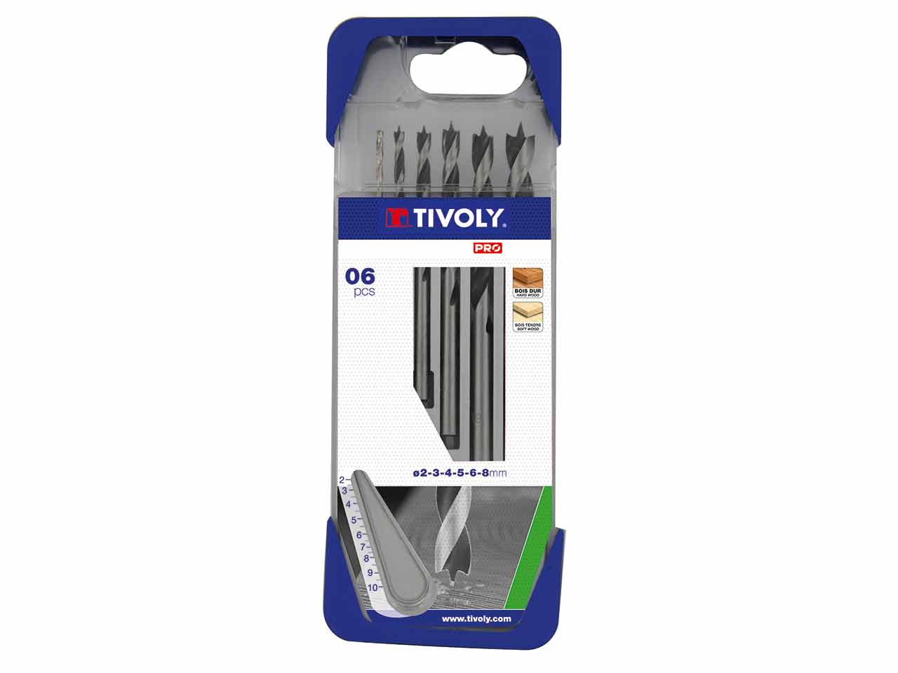 ESTUCHE 6 BROCAS TIVOLY MADERA 3 PUNTAS