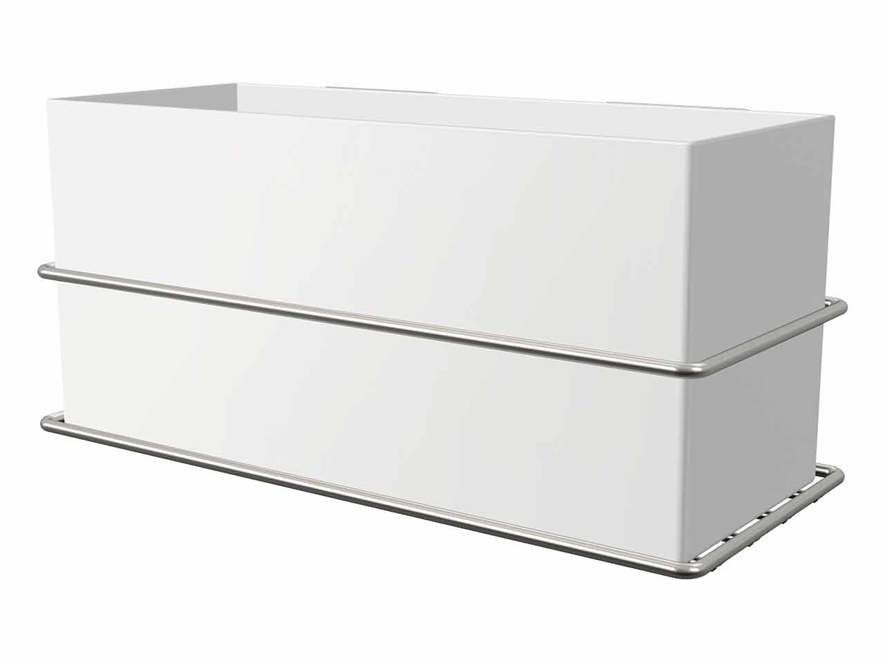 CESTO BAÑO COMMAND 24x11x11 MIXTO NIQUEL+BLANCO